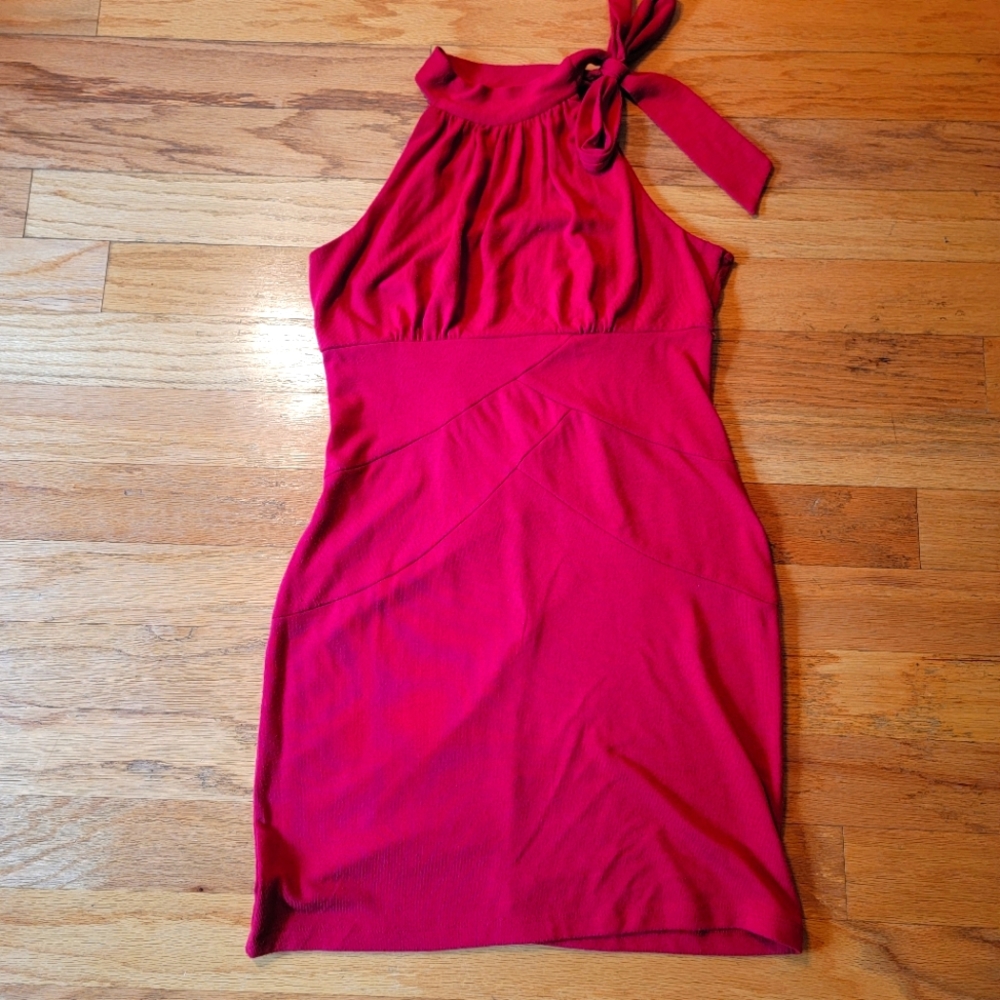 alyn paige halter dress Red NY bodycon non-iron